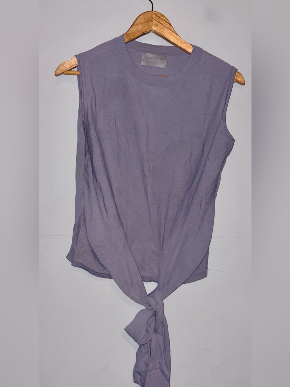 Modern Citizen Front-Tie Sleeveless Knit Tank in Lavender - Size xl